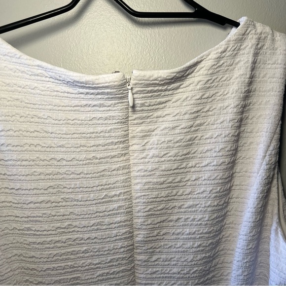 Dress Barn Woman’s Dress White With Sliver Studded Neckline Size 12 - Picture 6 of 11